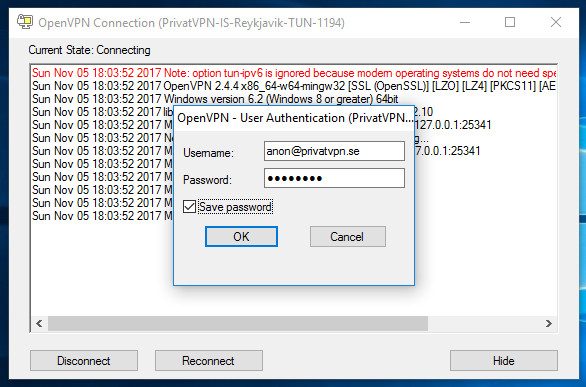 OpenVPN on Windows with Official OpenVPN GUI client